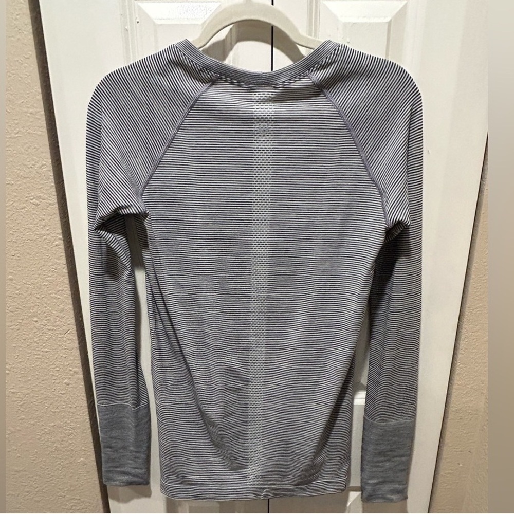 Gray Striped Long Sleeve Tee